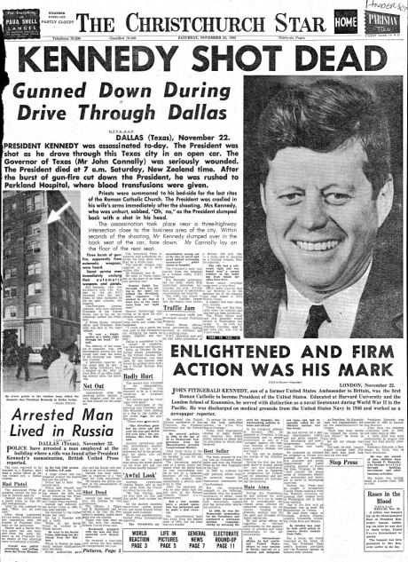 The Christchurch Star, New Zealand ... with the heavily loaded press releases about Oswald all written before the deal and released actually before LHO had ever been charged with the crime...